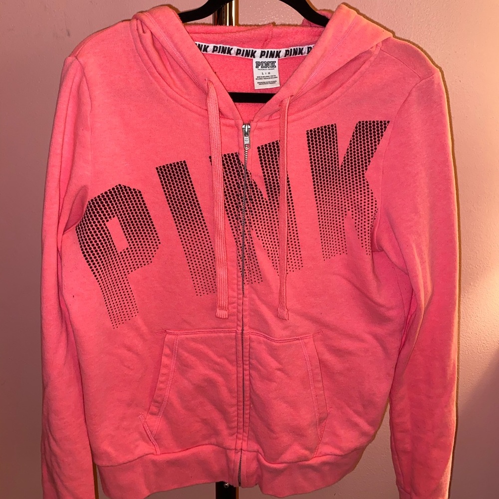 Hot Pink Pink Brand Zip Up Sweatshirt!